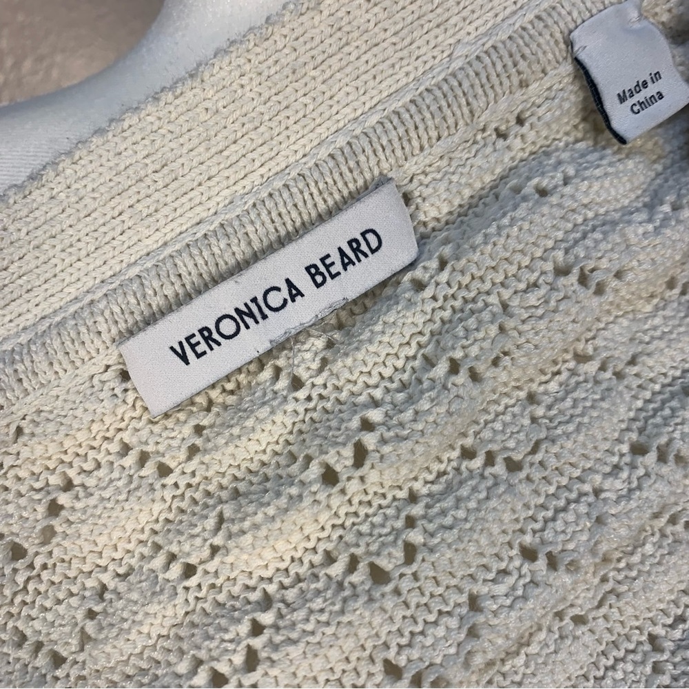 Veronica Beard Bracia Pointelle V Neck Sweater - Picture 11 of 15
